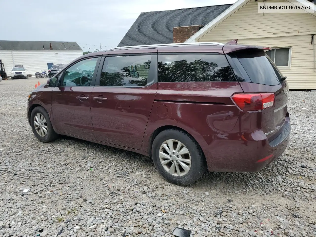 2016 Kia Sedona Lx VIN: KNDMB5C10G6197675 Lot: 62944545