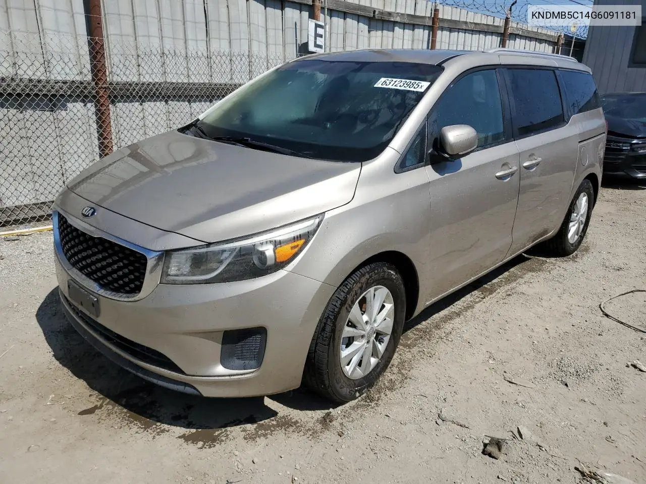 2016 Kia Sedona Lx VIN: KNDMB5C14G6091181 Lot: 63123985