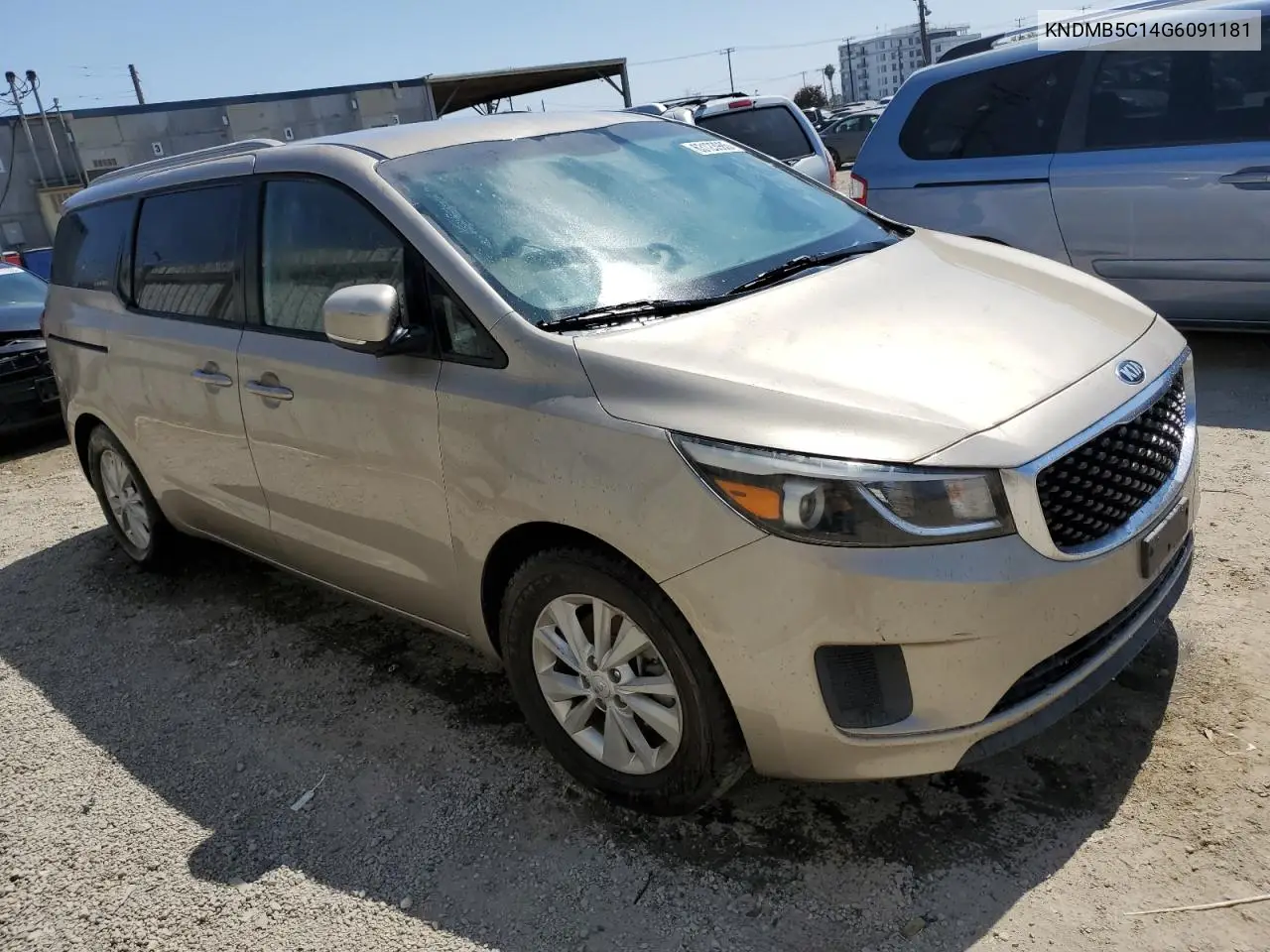 2016 Kia Sedona Lx VIN: KNDMB5C14G6091181 Lot: 63123985