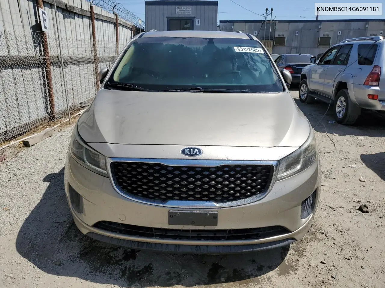 2016 Kia Sedona Lx VIN: KNDMB5C14G6091181 Lot: 63123985