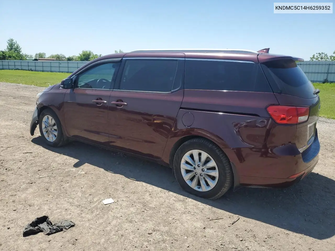 2017 Kia Sedona Ex VIN: KNDMC5C14H6259352 Lot: 52179055