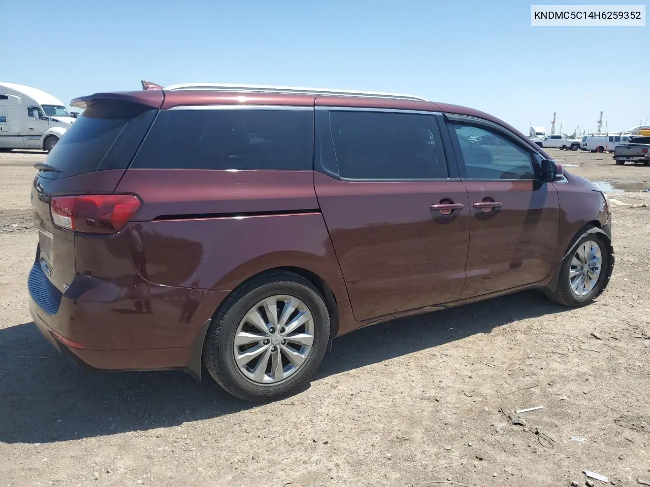 2017 Kia Sedona Ex VIN: KNDMC5C14H6259352 Lot: 52179055