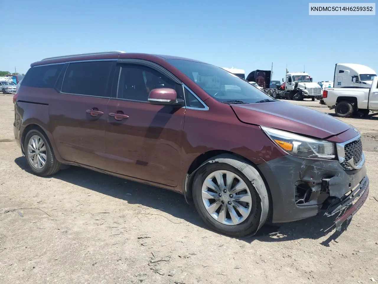 2017 Kia Sedona Ex VIN: KNDMC5C14H6259352 Lot: 52179055