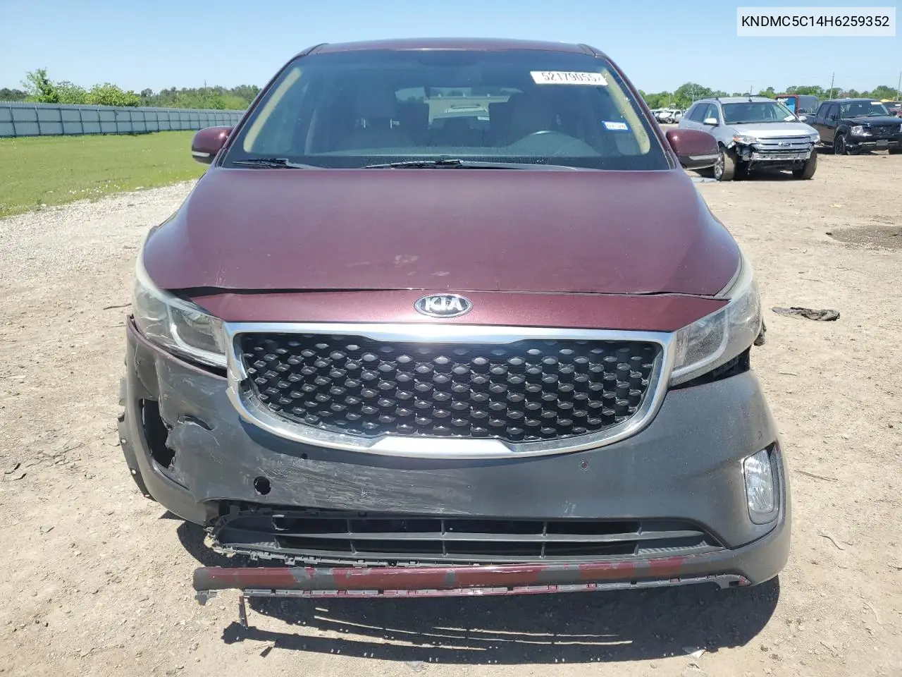 2017 Kia Sedona Ex VIN: KNDMC5C14H6259352 Lot: 52179055