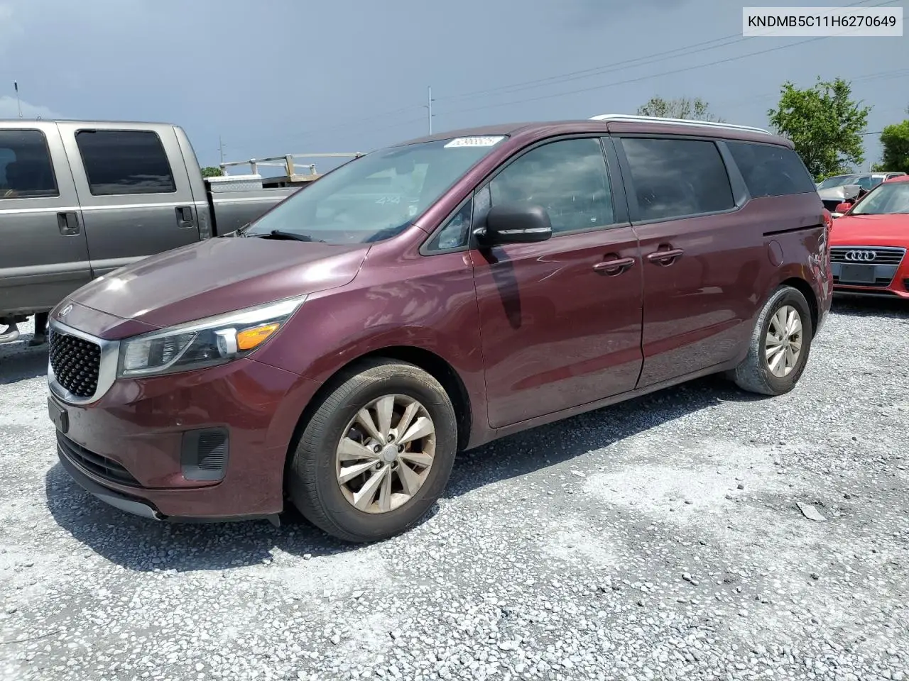 2017 Kia Sedona Lx VIN: KNDMB5C11H6270649 Lot: 62968525