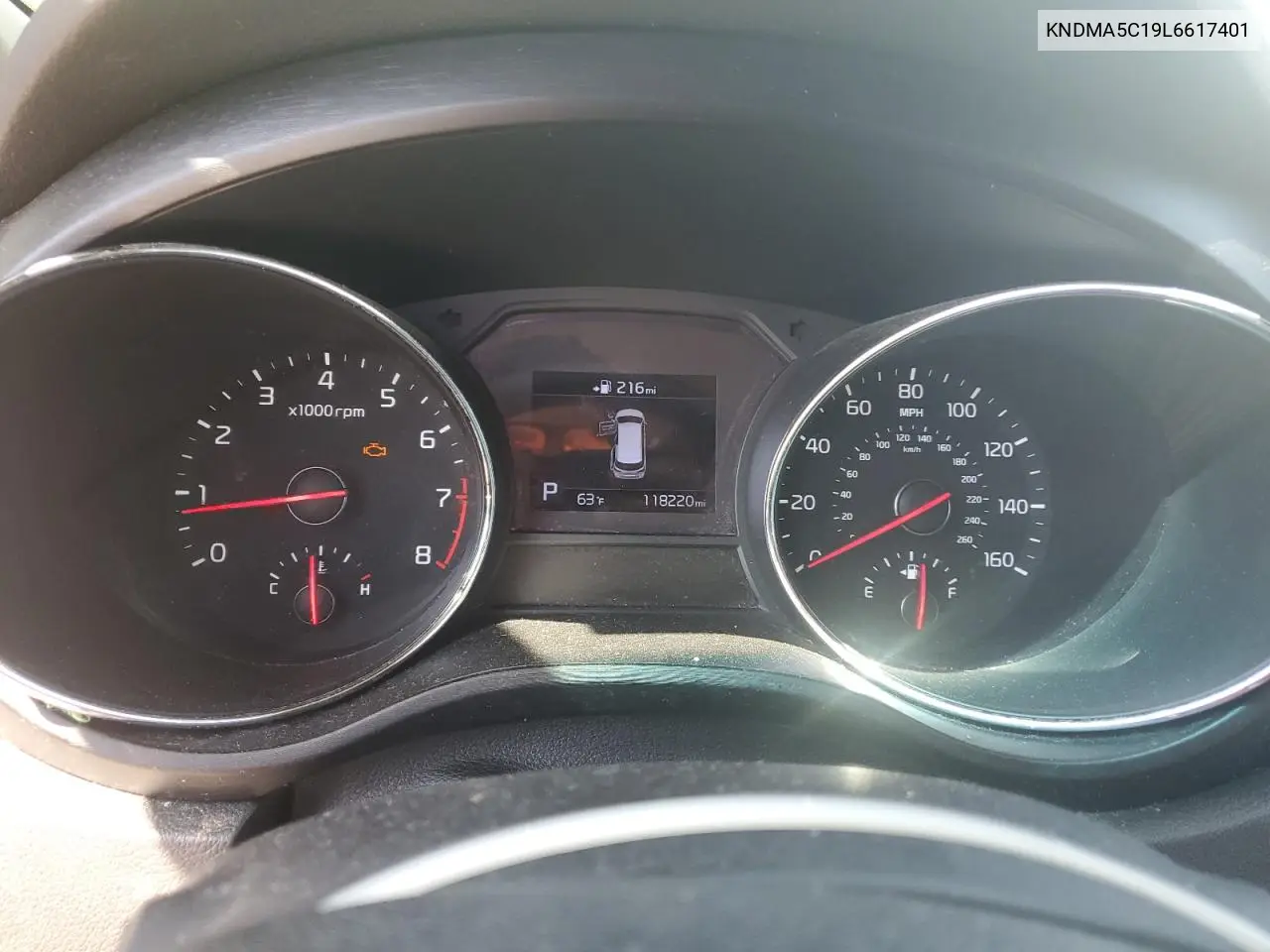 2020 Kia Sedona L VIN: KNDMA5C19L6617401 Lot: 56564135