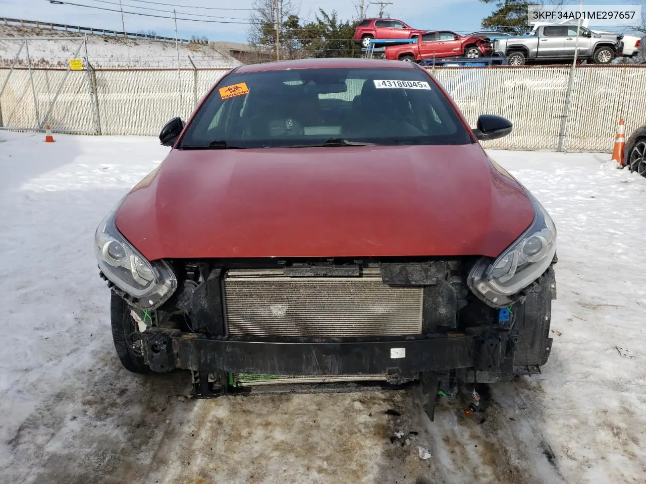 2021 Kia Forte Gt Line VIN: 3KPF34AD1ME297657 Lot: 43186045