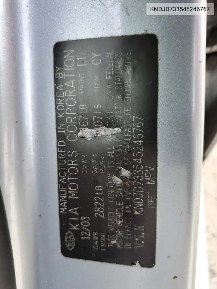 2004 Kia Sorento Ex VIN: KNDJD733545246767 Lot: 56669605