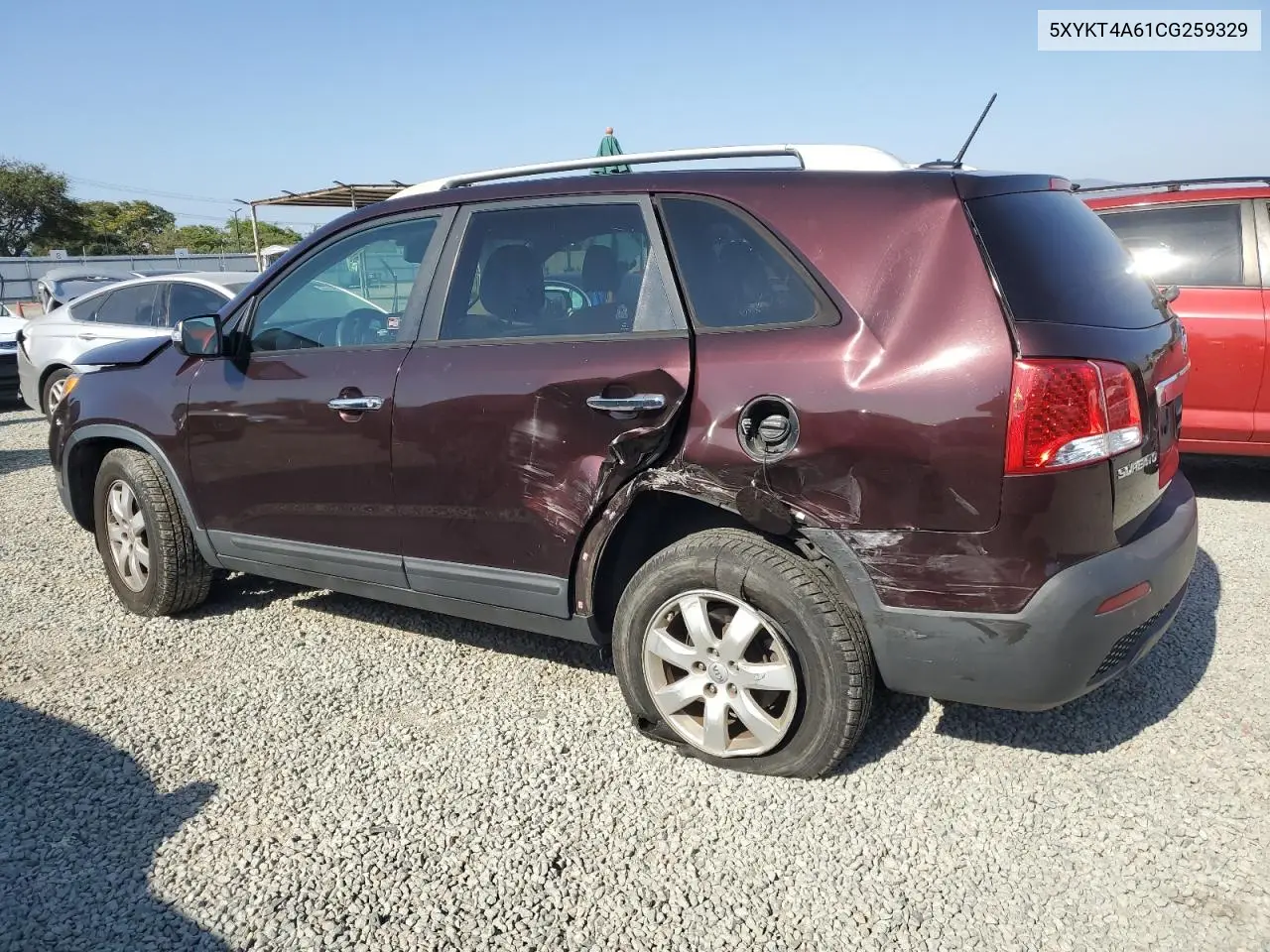 2012 Kia Sorento Base VIN: 5XYKT4A61CG259329 Lot: 62788755