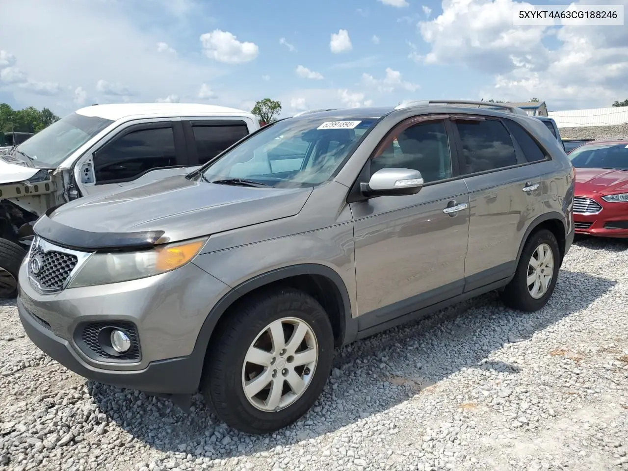2012 Kia Sorento Base VIN: 5XYKT4A63CG188246 Lot: 62991895