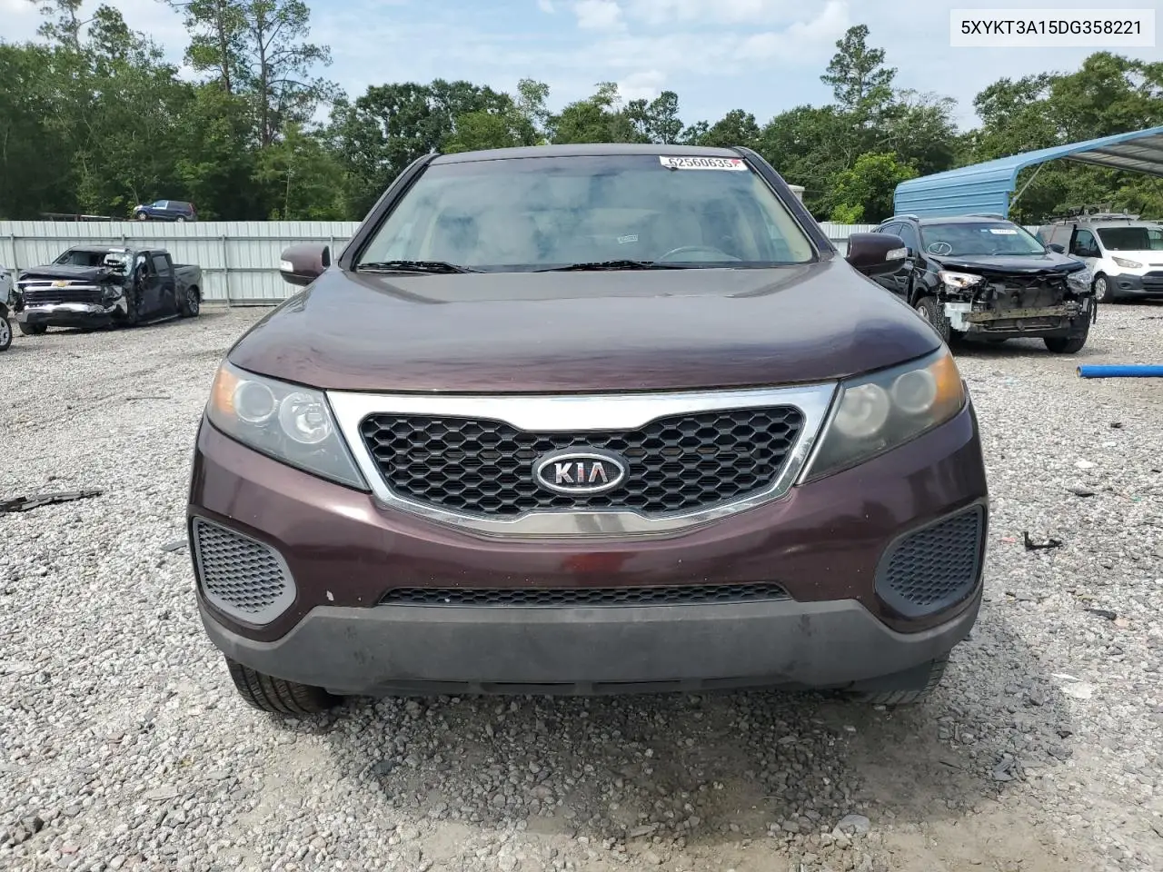 2013 Kia Sorento Lx VIN: 5XYKT3A15DG358221 Lot: 62560635