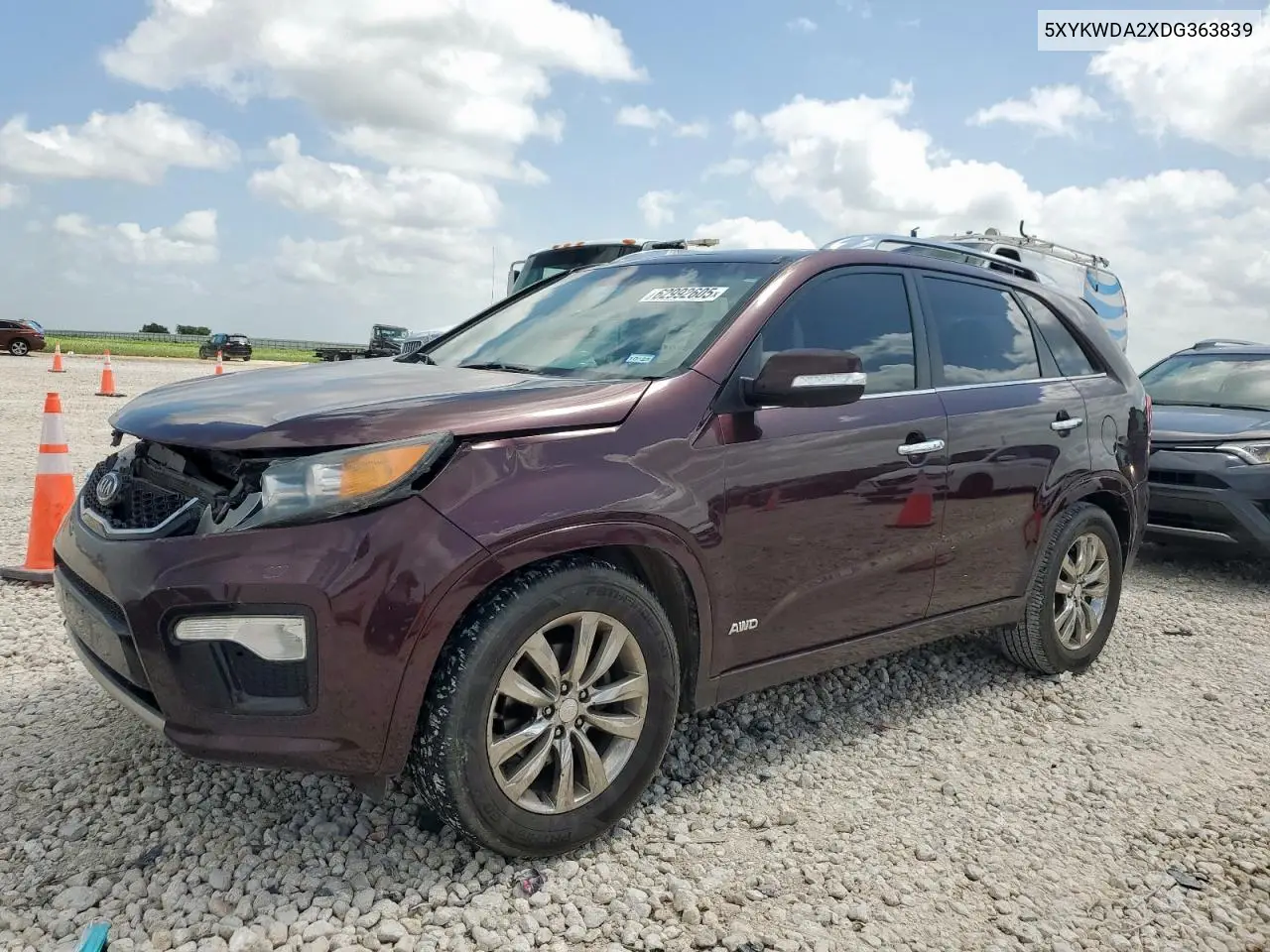 2013 Kia Sorento Sx VIN: 5XYKWDA2XDG363839 Lot: 62992605