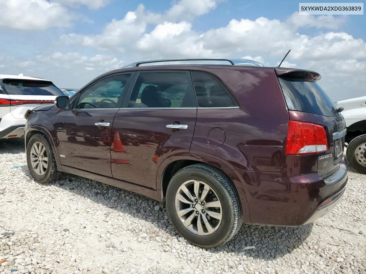 2013 Kia Sorento Sx VIN: 5XYKWDA2XDG363839 Lot: 62992605