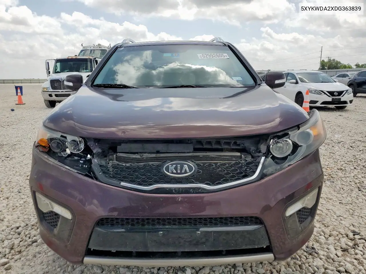 2013 Kia Sorento Sx VIN: 5XYKWDA2XDG363839 Lot: 62992605