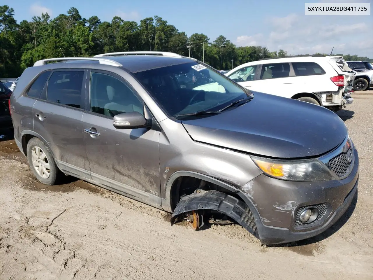 2013 Kia Sorento Lx VIN: 5XYKTDA28DG411735 Lot: 65037535