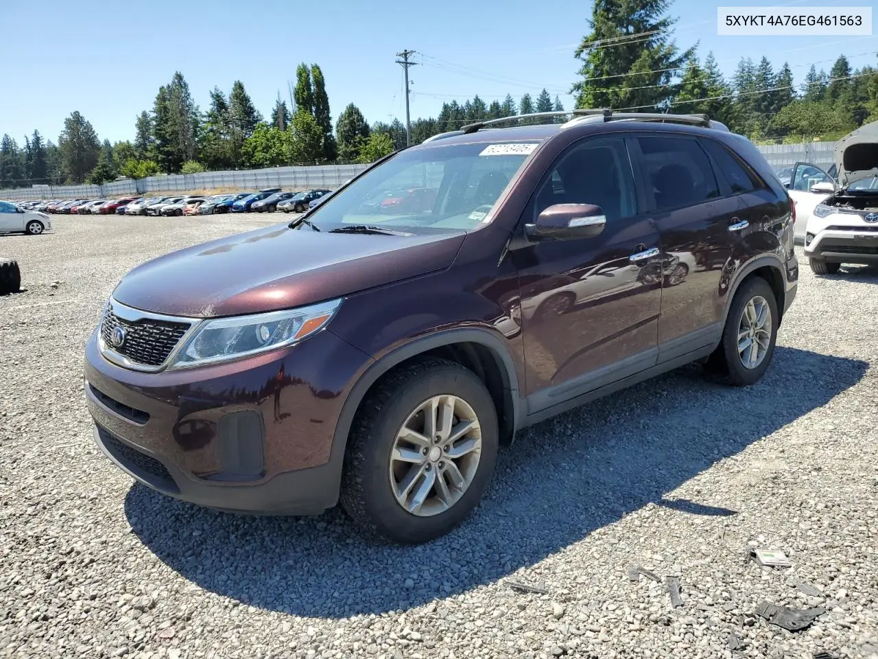 2014 Kia Sorento Lx VIN: 5XYKT4A76EG461563 Lot: 62213405