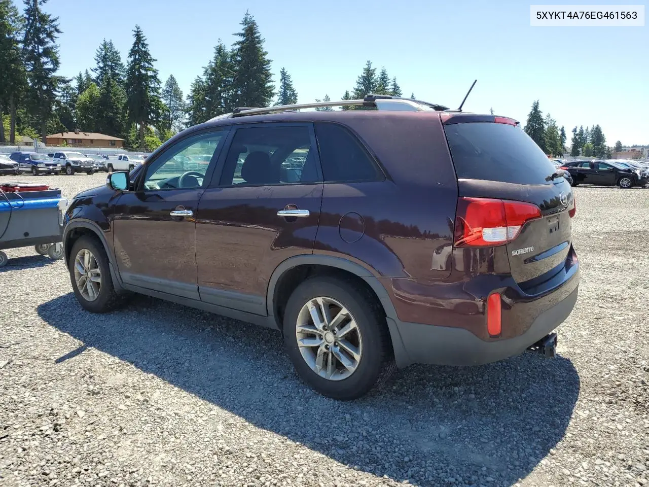 2014 Kia Sorento Lx VIN: 5XYKT4A76EG461563 Lot: 62213405
