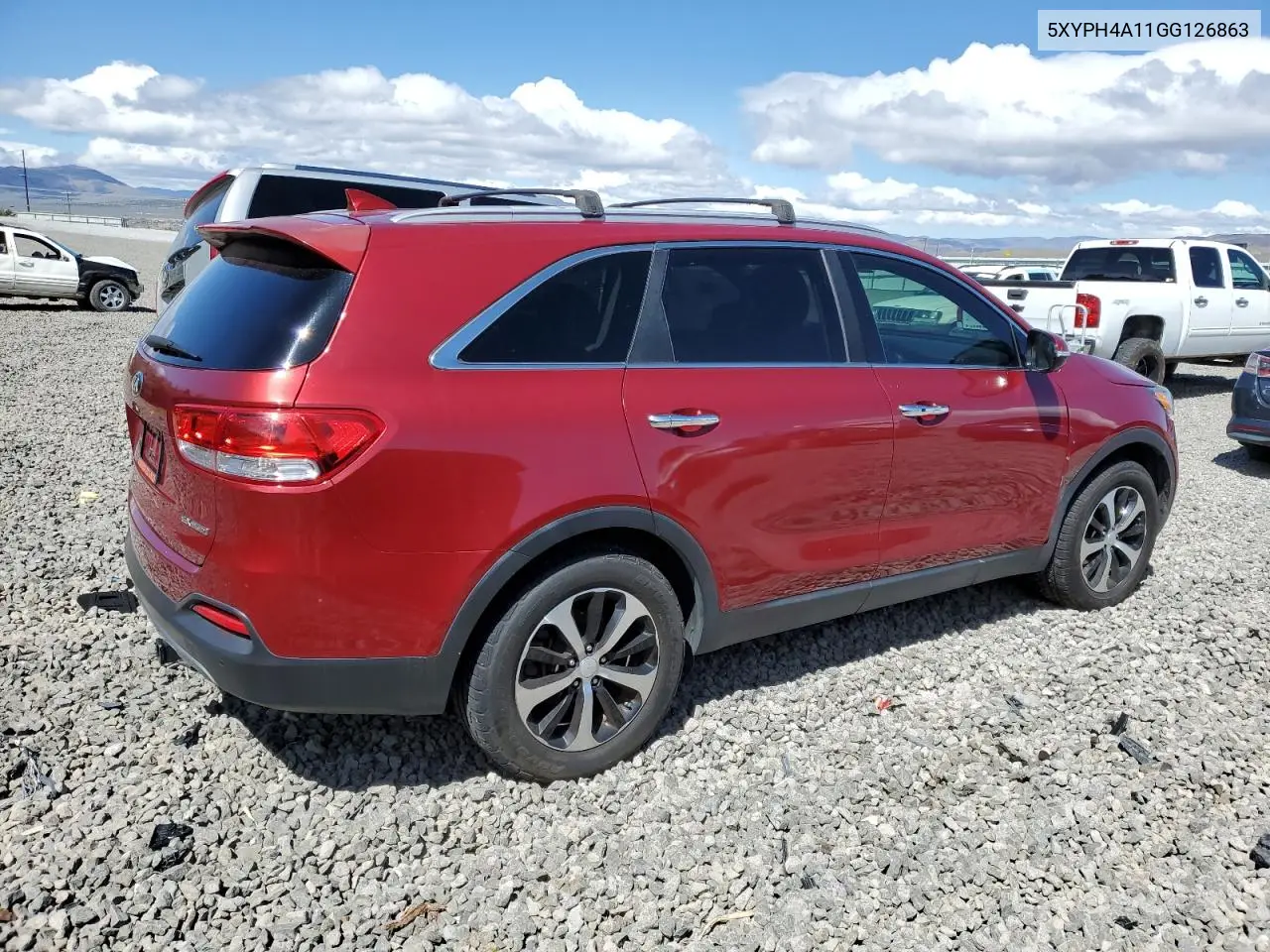 2016 Kia Sorento Ex VIN: 5XYPH4A11GG126863 Lot: 56427985