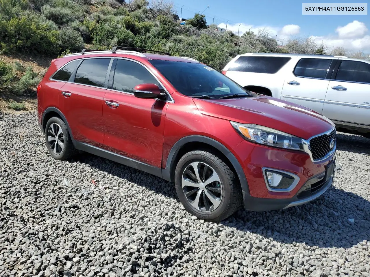 2016 Kia Sorento Ex VIN: 5XYPH4A11GG126863 Lot: 56427985