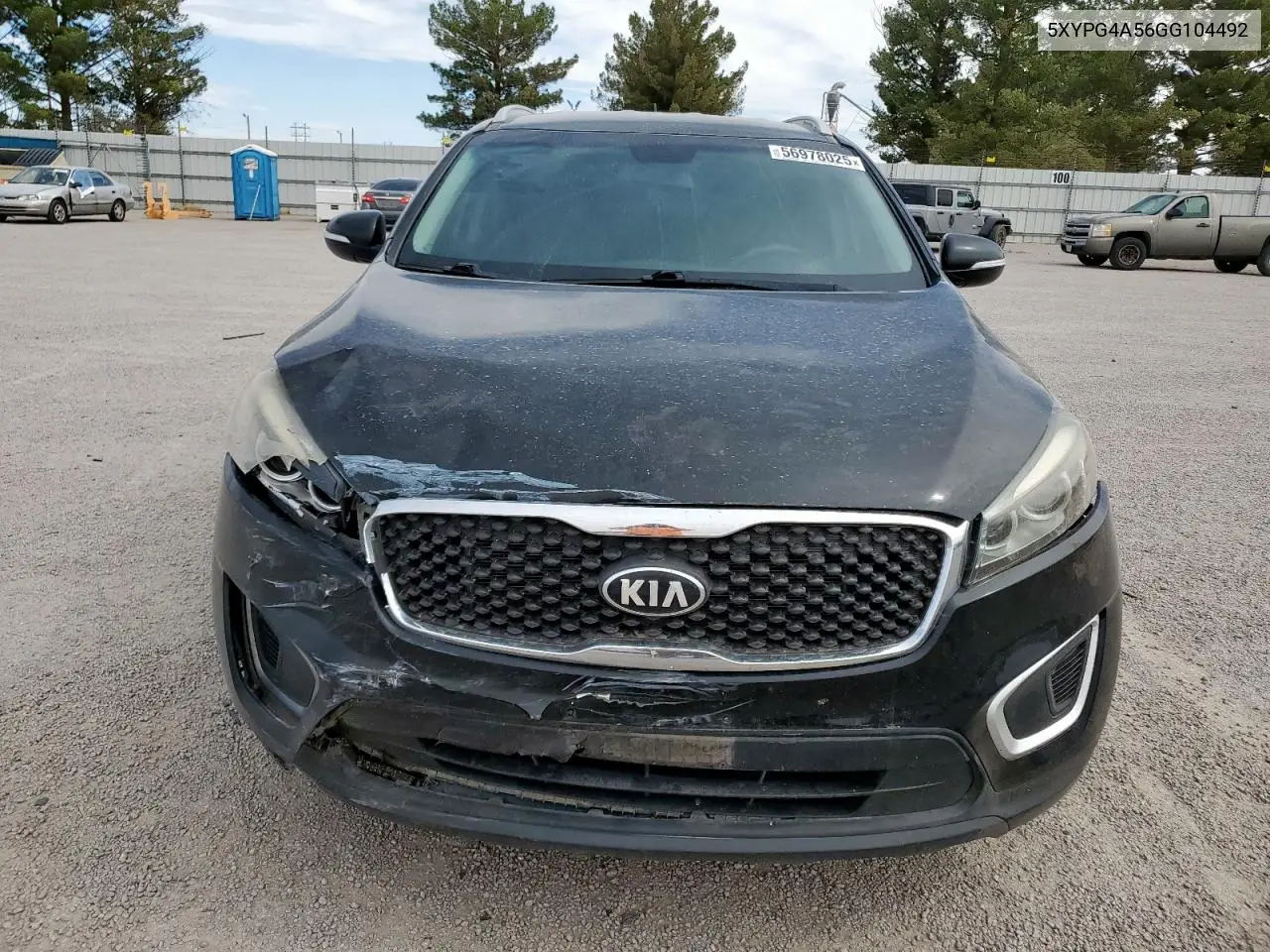 2016 Kia Sorento Lx VIN: 5XYPG4A56GG104492 Lot: 56978025
