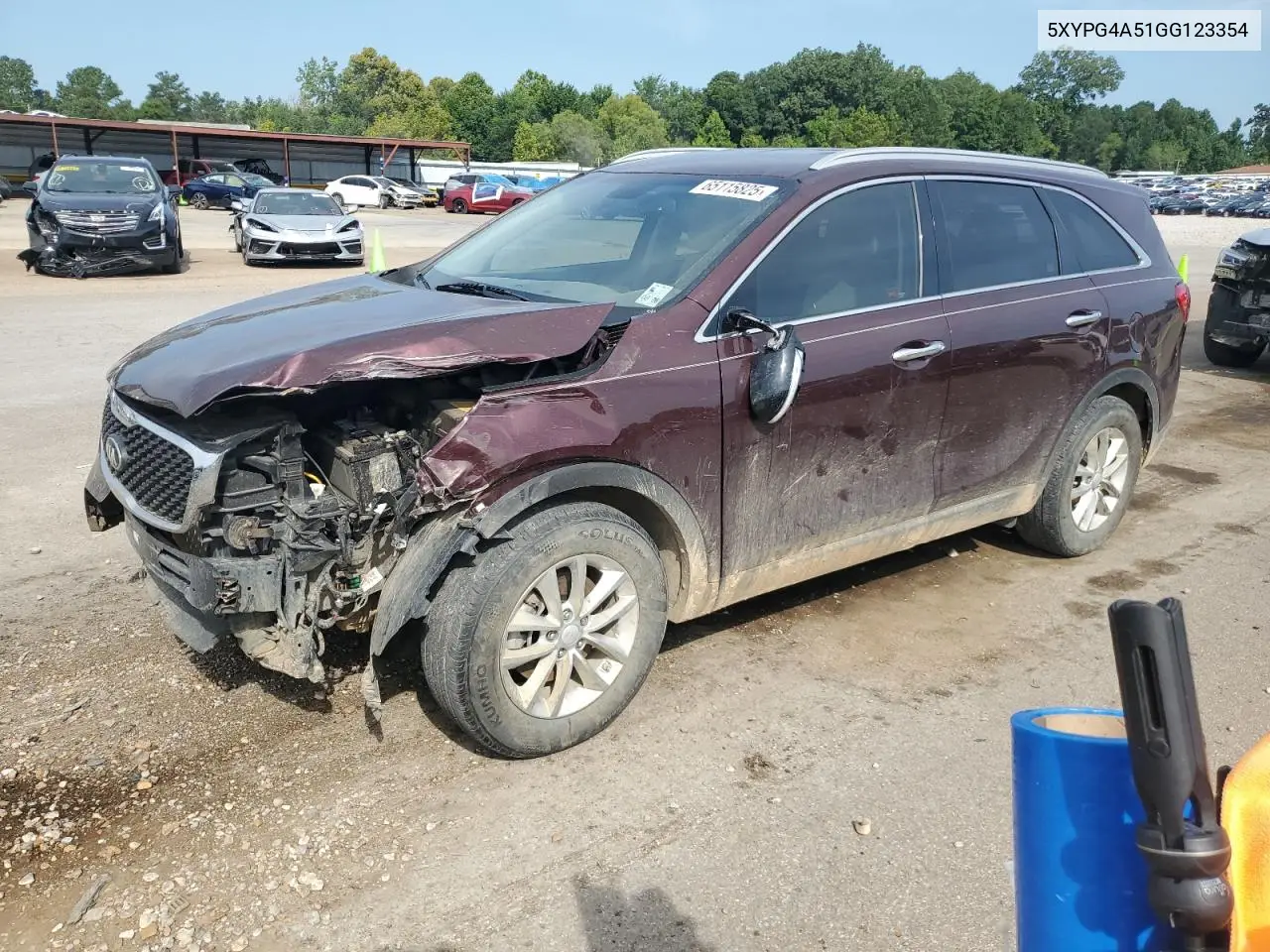 2016 Kia Sorento Lx VIN: 5XYPG4A51GG123354 Lot: 65115825