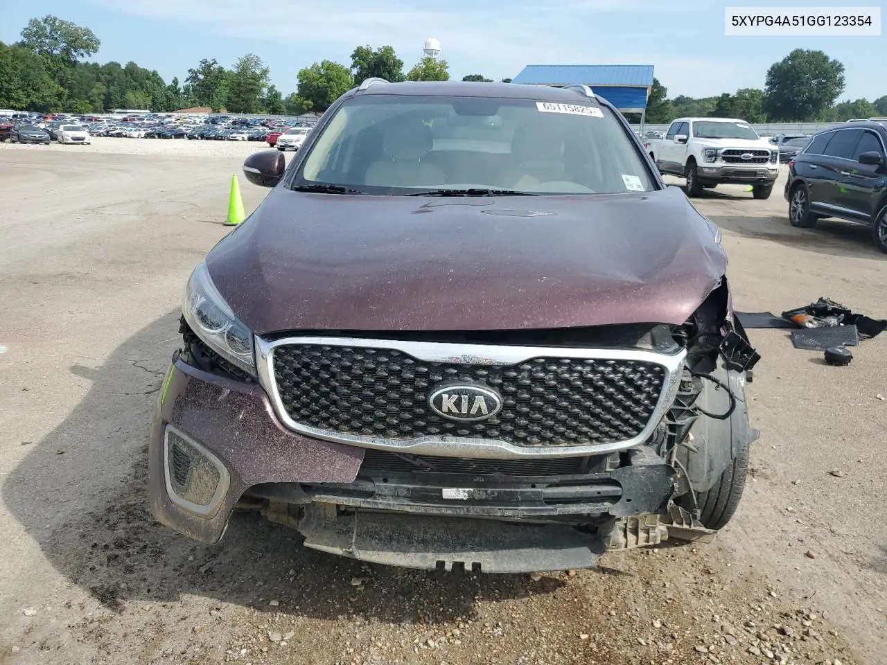 2016 Kia Sorento Lx VIN: 5XYPG4A51GG123354 Lot: 65115825