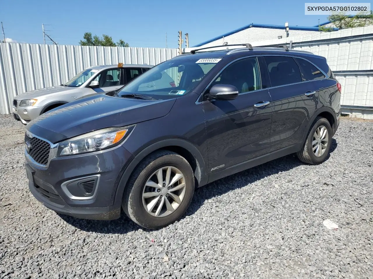 2016 Kia Sorento Lx VIN: 5XYPGDA57GG102802 Lot: 65886035