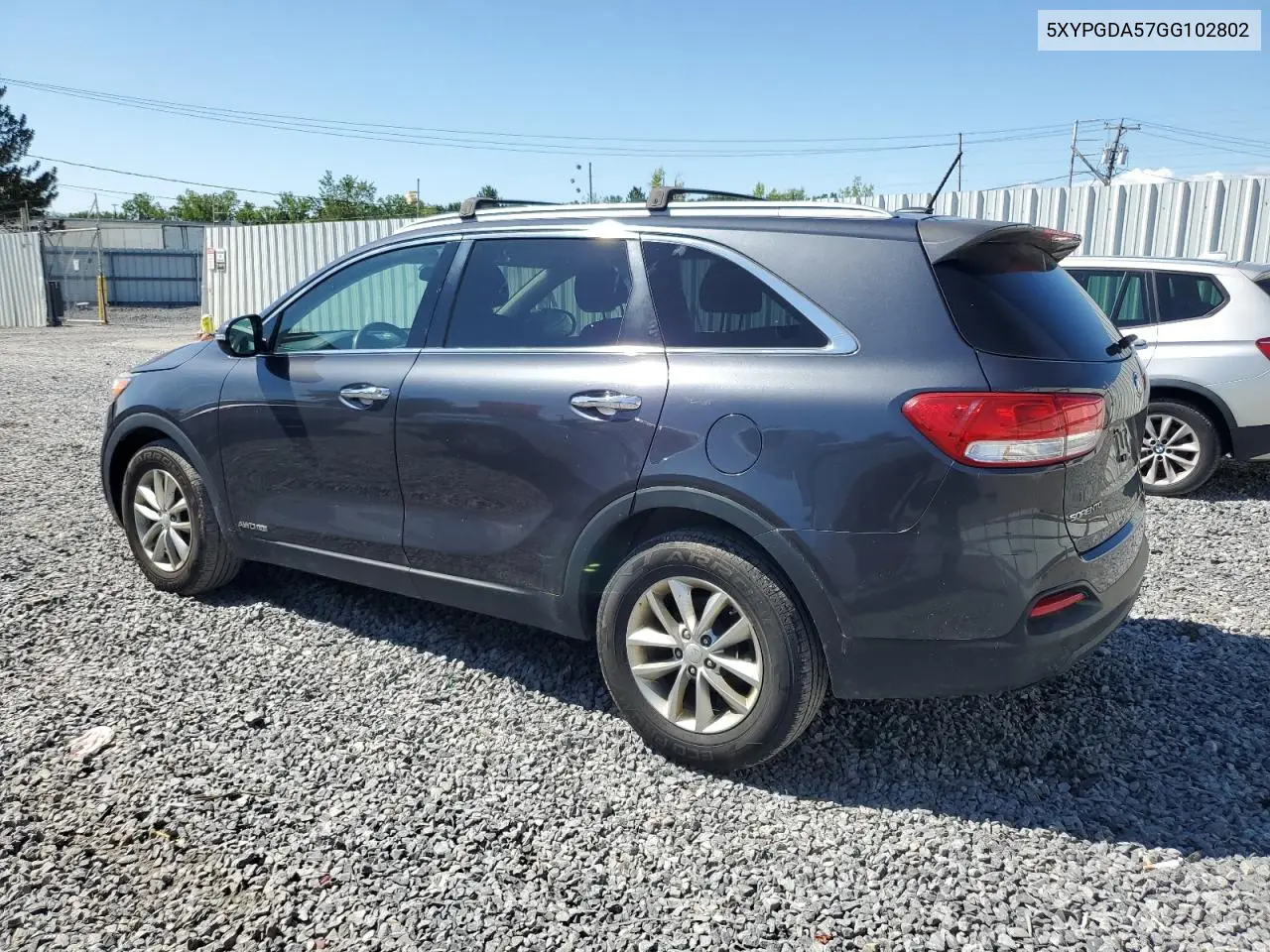 2016 Kia Sorento Lx VIN: 5XYPGDA57GG102802 Lot: 65886035