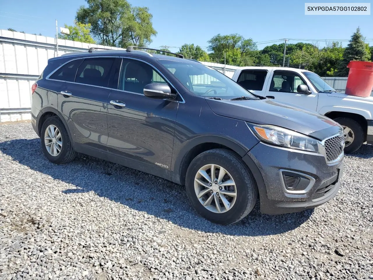 2016 Kia Sorento Lx VIN: 5XYPGDA57GG102802 Lot: 65886035