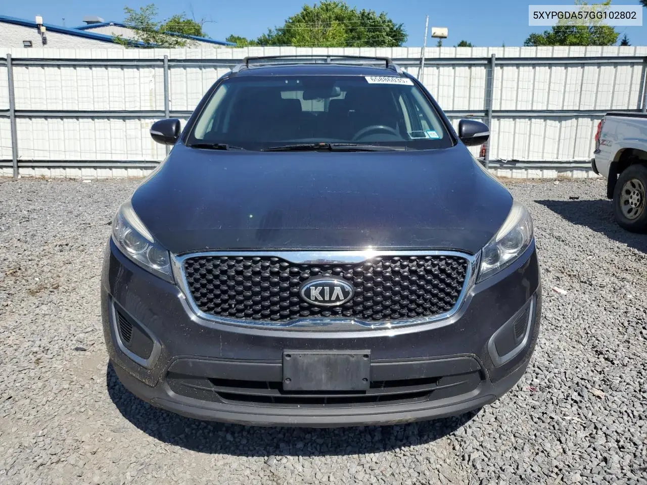 2016 Kia Sorento Lx VIN: 5XYPGDA57GG102802 Lot: 65886035