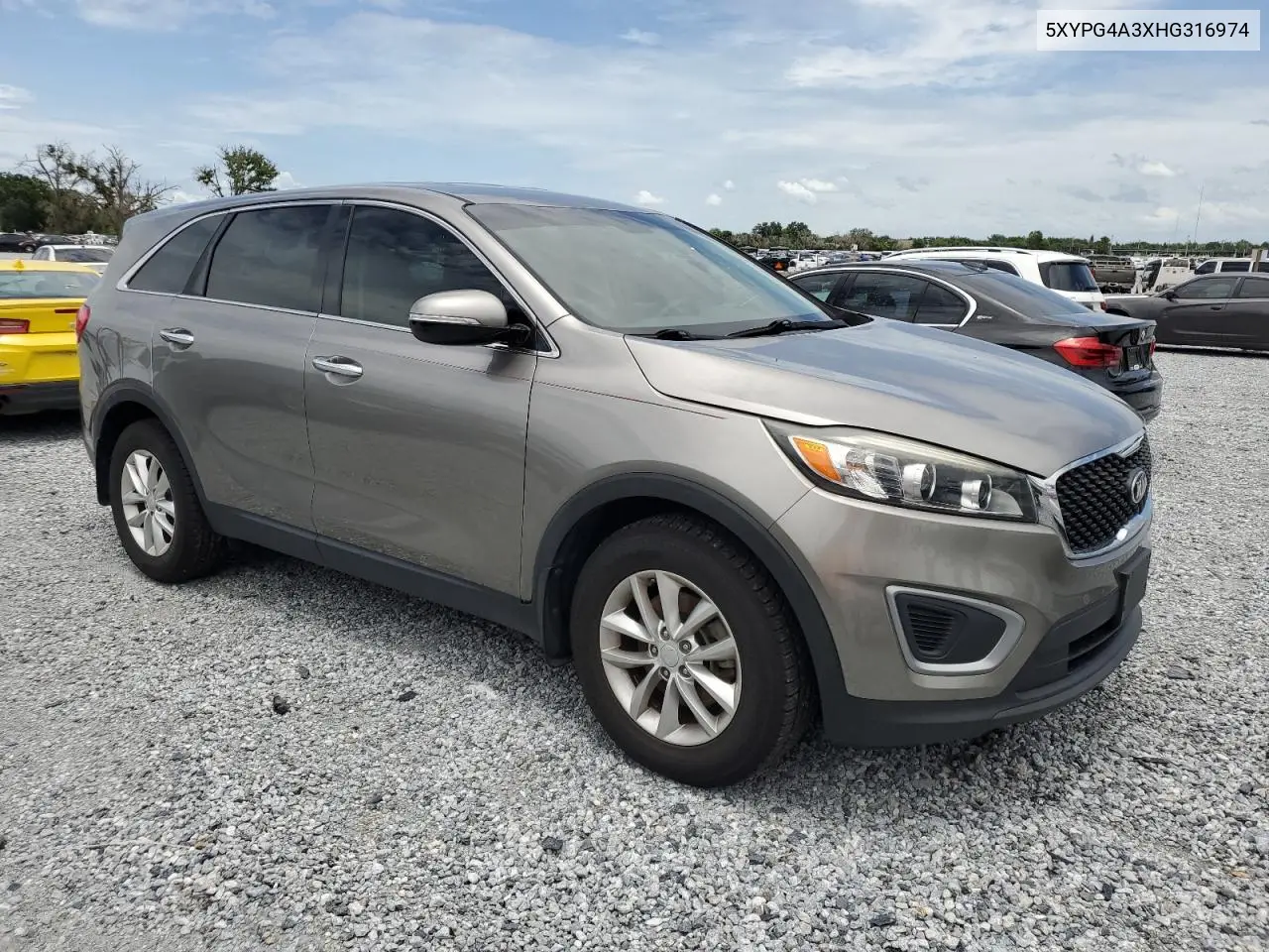 2017 Kia Sorento Lx VIN: 5XYPG4A3XHG316974 Lot: 63234575