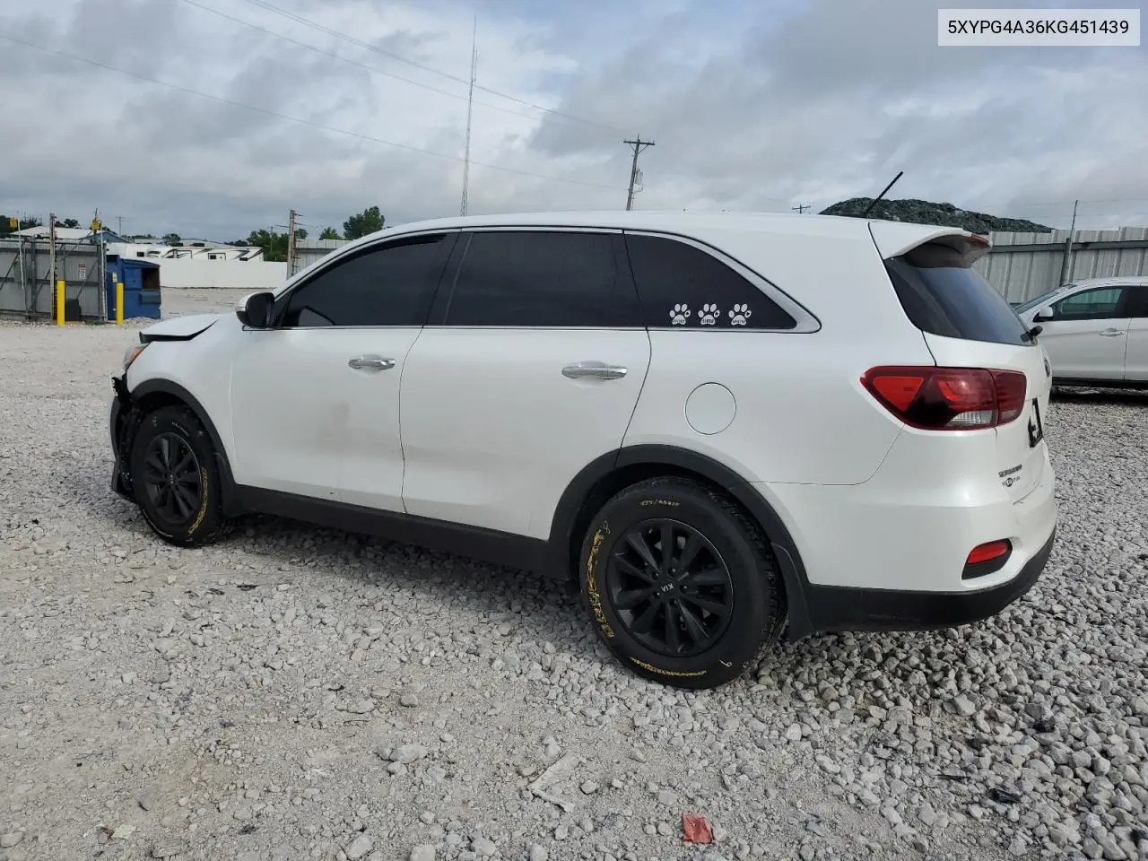 2018 Kia Sorento L VIN: 5XYPG4A36KG451439 Lot: 62737535