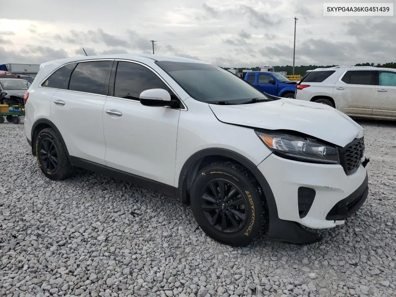 2018 Kia Sorento L VIN: 5XYPG4A36KG451439 Lot: 62737535