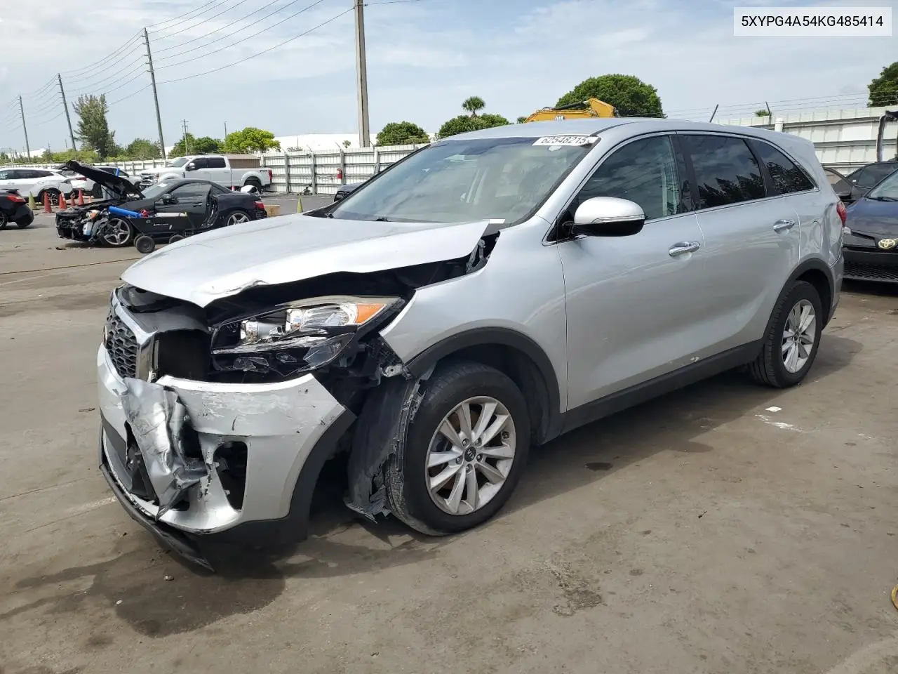2019 Kia Sorento Lx VIN: 5XYPG4A54KG485414 Lot: 62548215