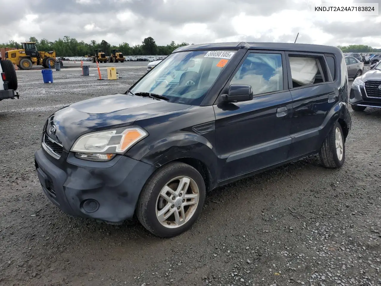2010 Kia Soul + VIN: KNDJT2A24A7183824 Lot: 56698105
