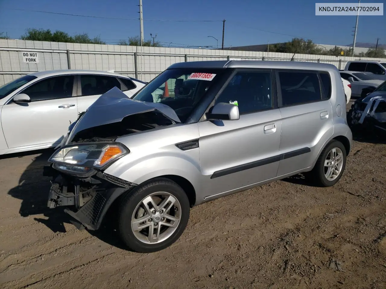 2010 Kia Soul + VIN: KNDJT2A24A7702094 Lot: 66091585