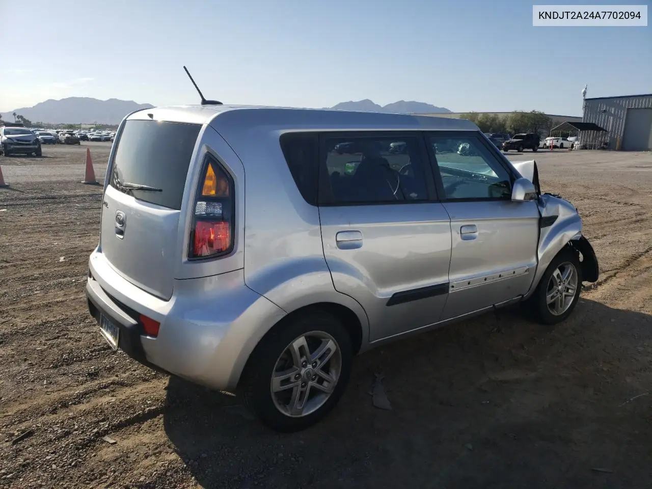 2010 Kia Soul + VIN: KNDJT2A24A7702094 Lot: 66091585