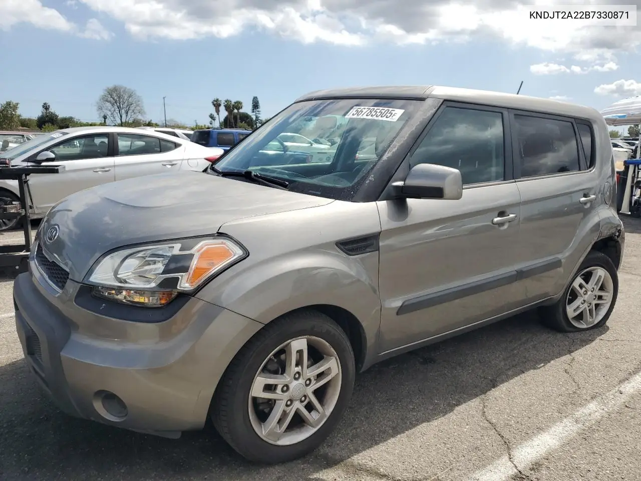 2011 Kia Soul + VIN: KNDJT2A22B7330871 Lot: 56785505