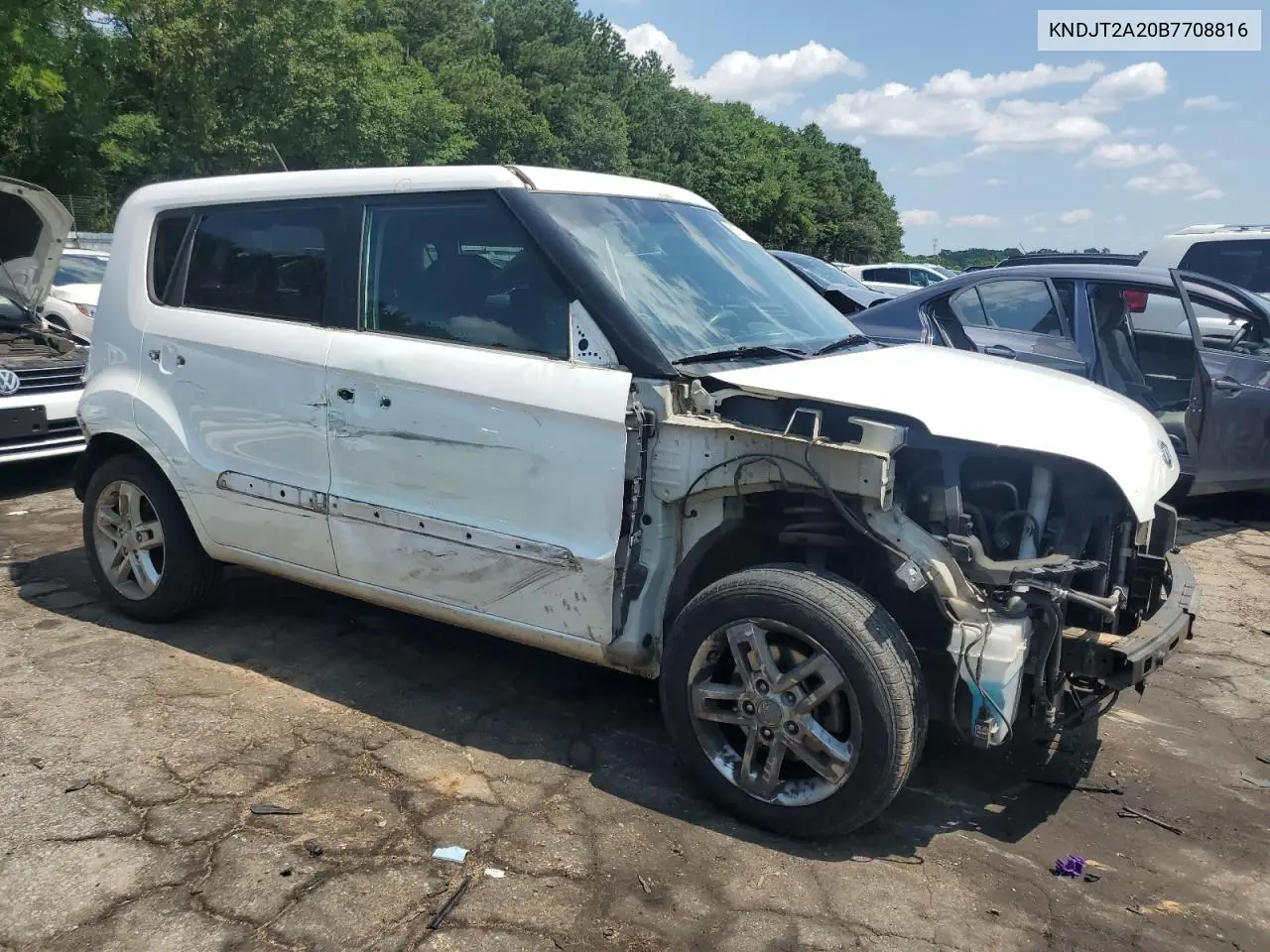 2011 Kia Soul + VIN: KNDJT2A20B7708816 Lot: 61721625