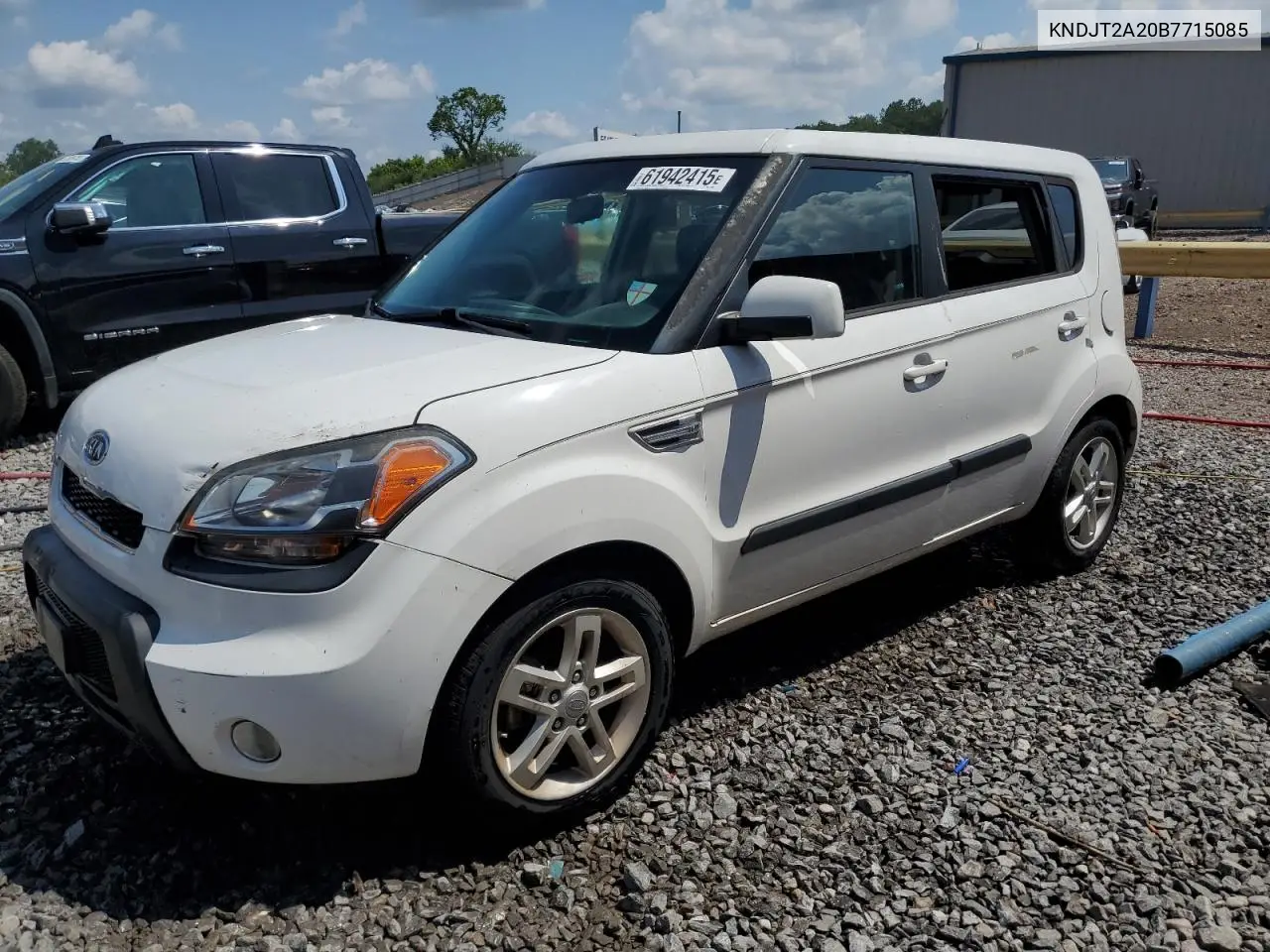 2011 Kia Soul + VIN: KNDJT2A20B7715085 Lot: 61942415