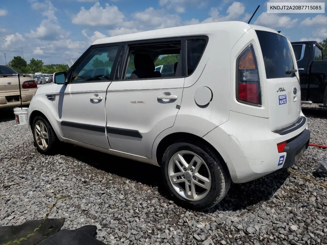 2011 Kia Soul + VIN: KNDJT2A20B7715085 Lot: 61942415