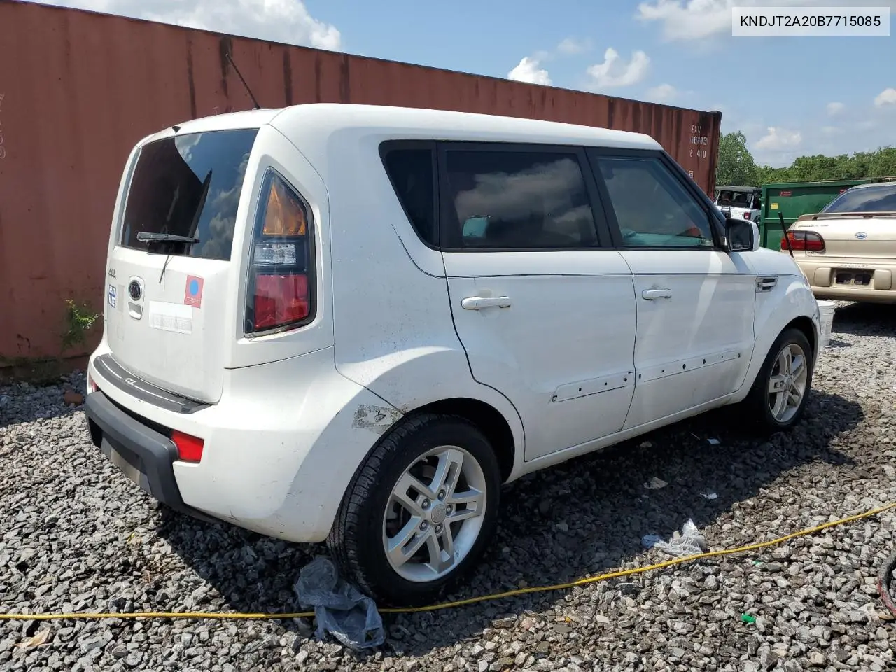 2011 Kia Soul + VIN: KNDJT2A20B7715085 Lot: 61942415