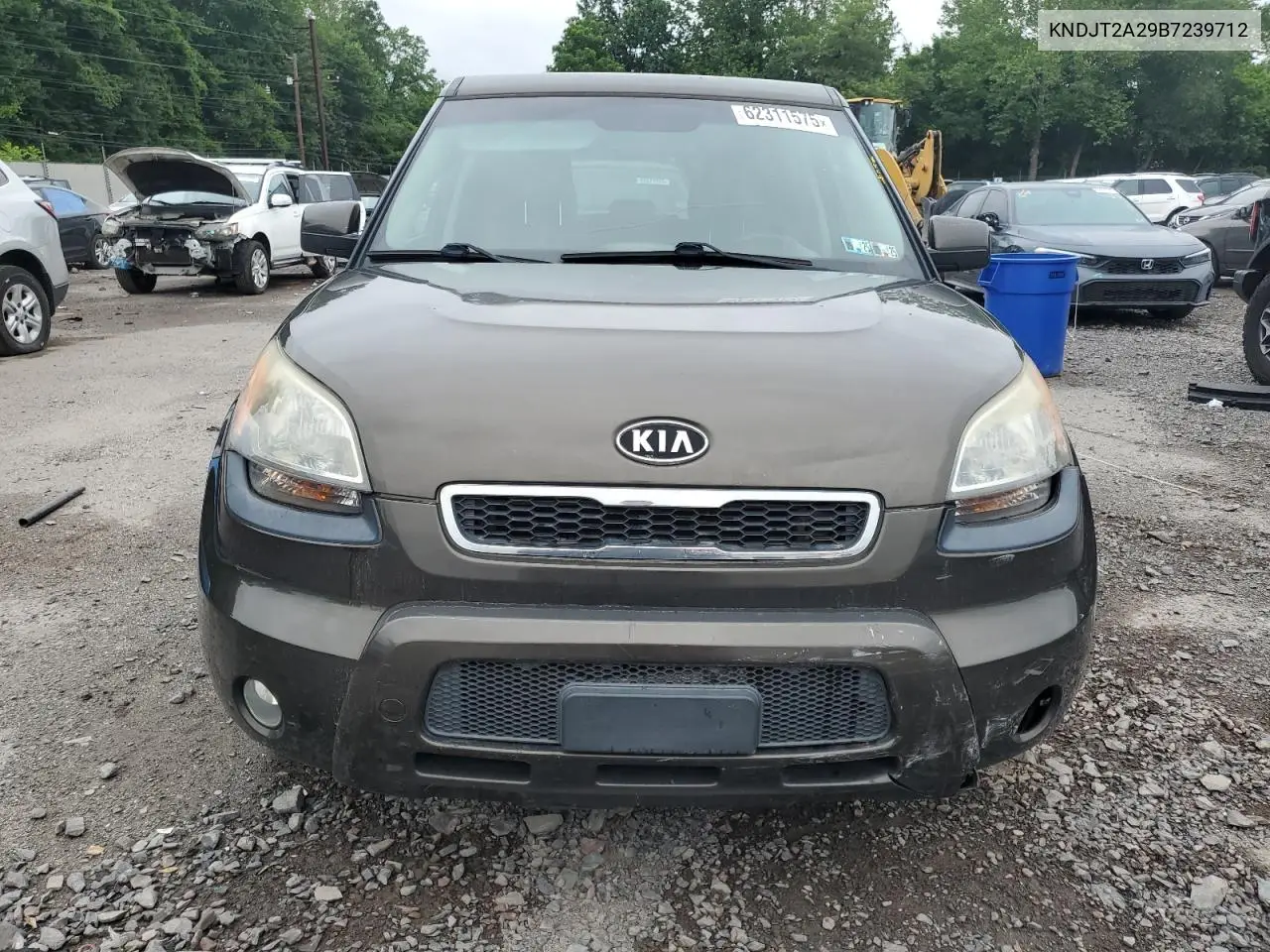 2011 Kia Soul + VIN: KNDJT2A29B7239712 Lot: 62311575