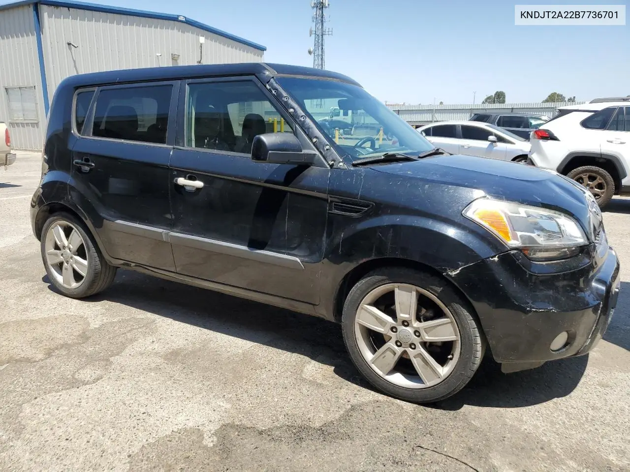 2011 Kia Soul + VIN: KNDJT2A22B7736701 Lot: 62611105