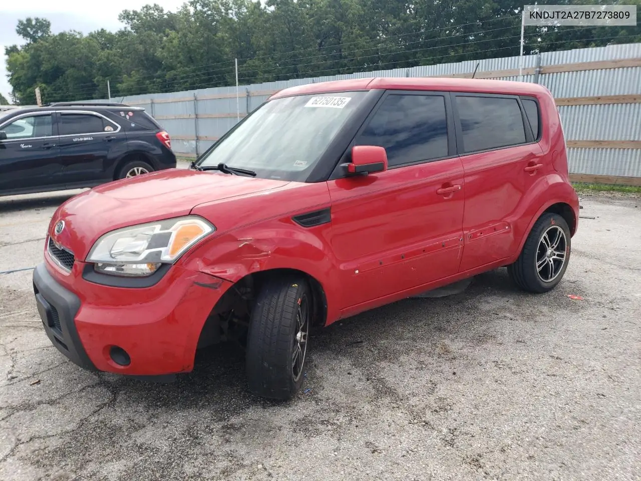 2011 Kia Soul + VIN: KNDJT2A27B7273809 Lot: 62750135