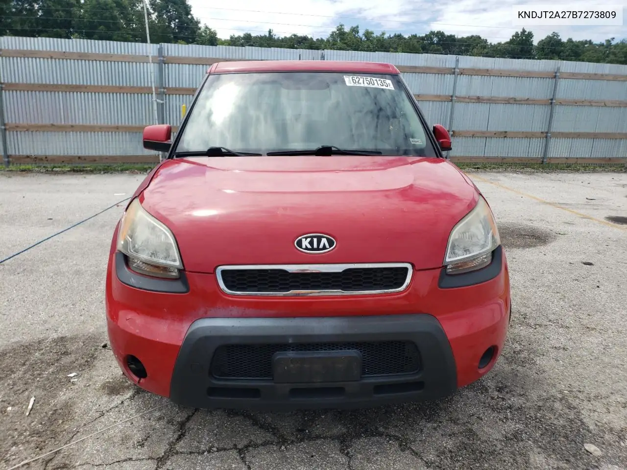 2011 Kia Soul + VIN: KNDJT2A27B7273809 Lot: 62750135