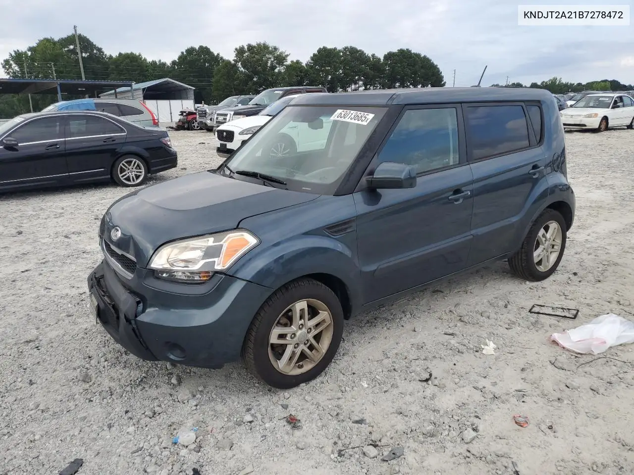 2011 Kia Soul + VIN: KNDJT2A21B7278472 Lot: 63013685