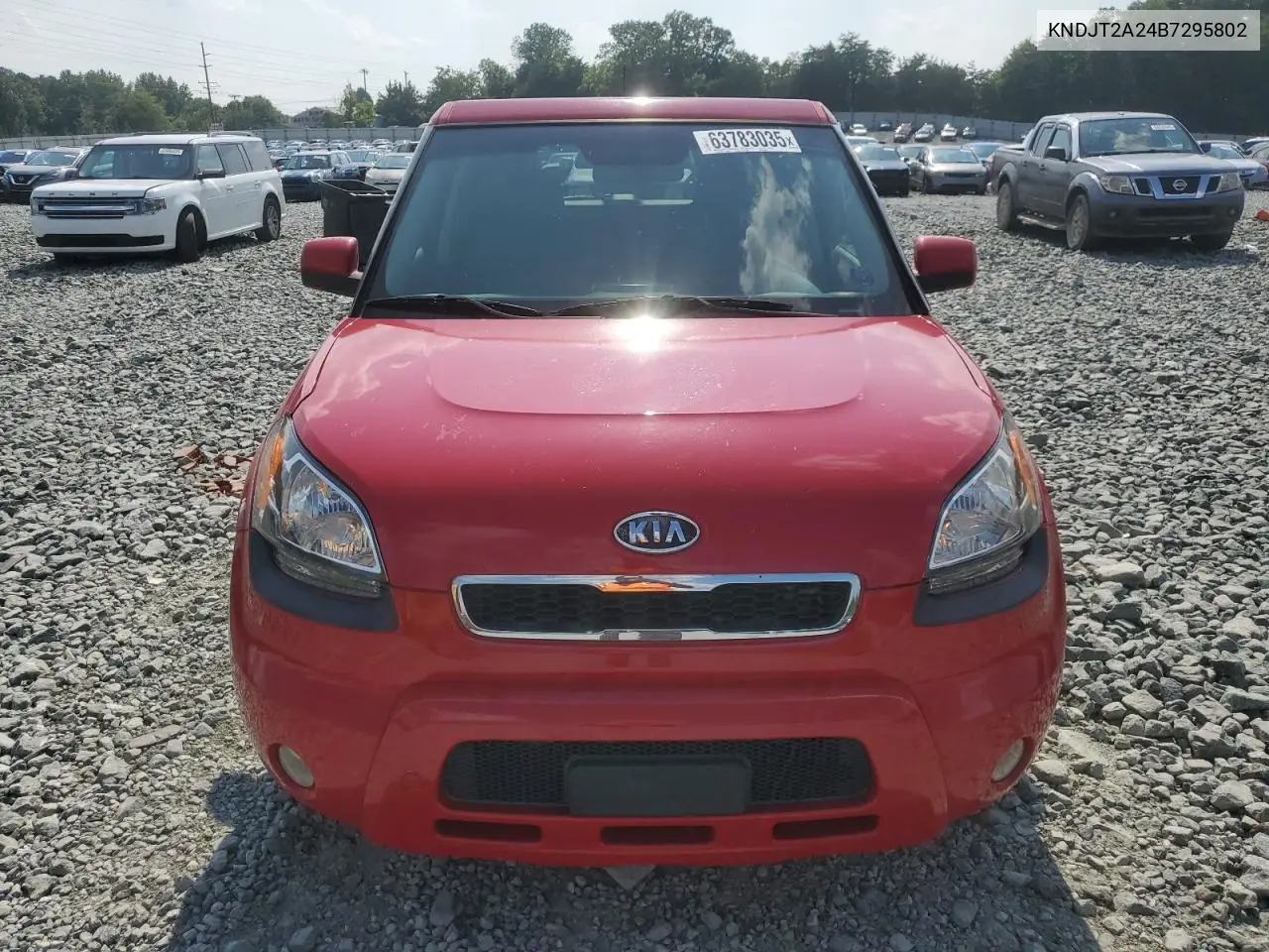2011 Kia Soul + VIN: KNDJT2A24B7295802 Lot: 63783035