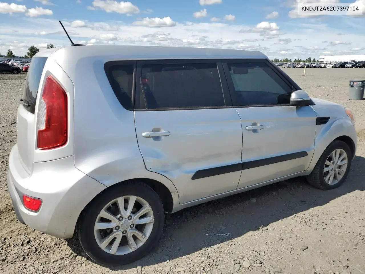 2012 Kia Soul + VIN: KNDJT2A62C7397104 Lot: 62564665