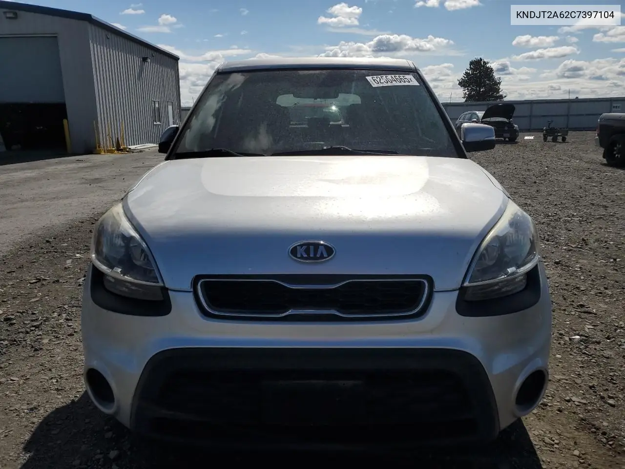 2012 Kia Soul + VIN: KNDJT2A62C7397104 Lot: 62564665